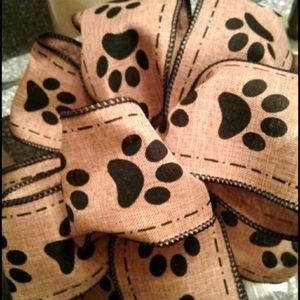 Pet Bow Paw Bow Pet Paw GREY PRINT ONLY Bow FINAL SALE 🐾